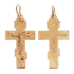 Крест позолоченный Ag 925/Au 585, коллекция Москва златоглавая-2, Позолота красная 585*, 3,25 гр. КРС02242142