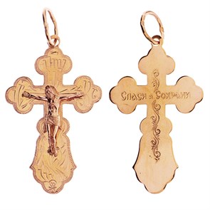 Крест позолоченный Ag 925/Au 585, коллекция Москва златоглавая-2, Позолота красная 585*, 4,58 гр. КРС02242144