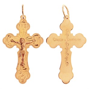 Крест позолоченный Ag 925/Au 585, коллекция Москва златоглавая-2, Позолота красная 585*, 4,97 гр. КРС02242145