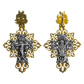 Крест позолоченный Ag 925/Au 585, коллекция Духовное наследие, лик Знамение БМ, Позолота красная 585*, 3,65 гр. КРС02242147