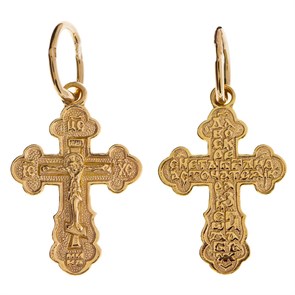 Крест позолоченный Ag 925/Au 585, коллекция Иваново, с молитвой Да воскреснет Бог..., Позолота красная 585*, 0,85 гр. КРС02242148