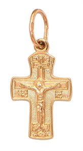 Крест позолоченный Ag 925/Au 585, коллекция Иваново, Позолота красная 585*, 1,04 гр. КРС02242156