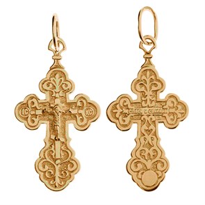 Крест позолоченный Ag 925/Au 585, коллекция Иваново, Позолота красная 585*, 1,66 гр. КРС02242167