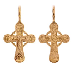 Крест позолоченный Ag 925/Au 585, коллекция Иваново, Позолота красная 585*, 1,08 гр. КРС02242173