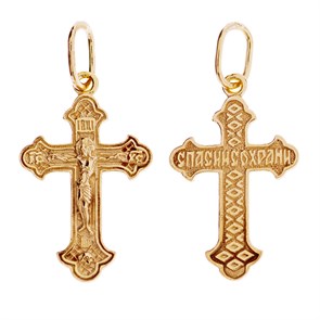 Крест позолоченный Ag 925/Au 585, коллекция Иваново, Позолота красная 585*, 1,21 гр. КРС02242181