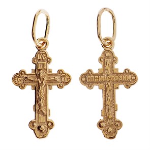 Крест позолоченный Ag 925/Au 585, коллекция Иваново, Позолота красная 585*, 0,83 гр. КРС02242182