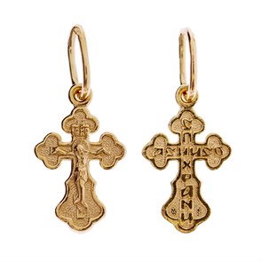 Крест позолоченный Ag 925/Au 585, коллекция Иваново, Позолота красная 585*, 0,63 гр. КРС02242184