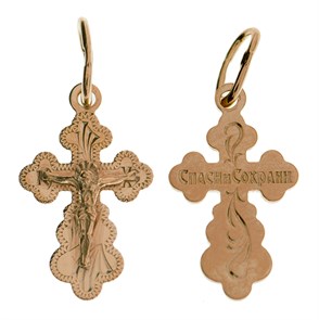 Крест позолоченный Ag 925/Au 585, коллекция Москва златоглавая-2, Позолота красная 585*, 1,16 гр. КРС02242186