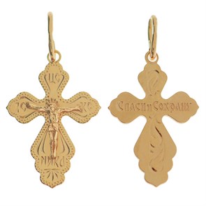 Крест позолоченный Ag 925/Au 585, коллекция Москва златоглавая-2, Позолота красная 585*, 1,38 гр. КРС02242195