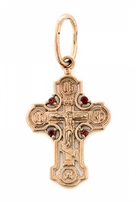 Крест позолоченный Ag 925/Au 585, коллекция Иваново, вставка Фианит, Позолота красная 585*, 1,04 гр. КРС02242210