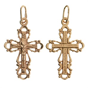 Крест позолоченный Ag 925/Au 585, коллекция Эпифания, Позолота красная 585*, 1,42 гр. КРС02242229