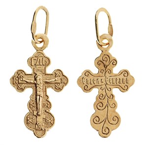 Крест позолоченный Ag 925/Au 585, коллекция Эпифания, Позолота красная 585*, 0,71 гр. КРС02242231