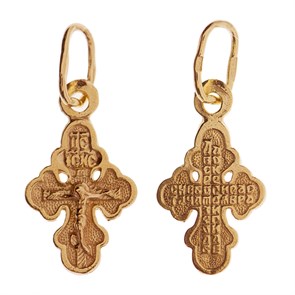 Крест позолоченный Ag 925/Au 585, коллекция Эпифания, Позолота красная 585*, 0,51 гр. КРС02242235