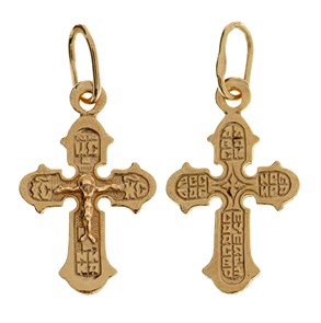 Крест позолоченный Ag 925/Au 585, коллекция Эпифания, Позолота красная 585*, 0,73 гр. КРС02242236