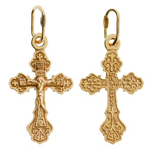 Крест позолоченный Ag 925/Au 585, коллекция Эпифания, Позолота красная 585*, 0,85 гр. КРС02242243