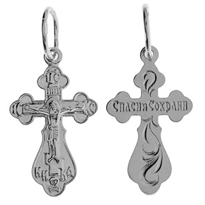 Крест серебряный Ag 925, коллекция Иваново, Платина, 0,81 гр. КРС02242264