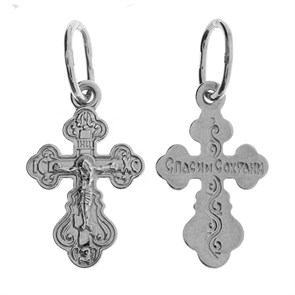 Крест серебряный Ag 925, коллекция Иваново, Платина, 0,63 гр. КРС02242267