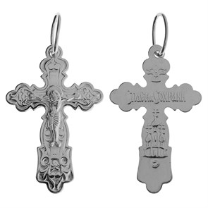 Крест серебряный Ag 925, коллекция Иваново, с молитвой Спаси и сохрани, Платина, 2,01 гр. КРС02242282