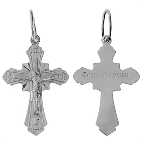 Крест серебряный Ag 925, коллекция Иваново, с молитвой Спаси и сохрани, Платина, 1,57 гр. КРС02242290