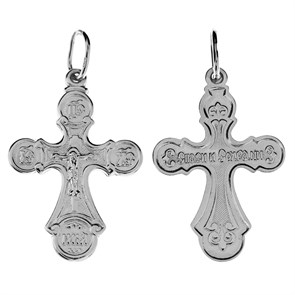 Крест серебряный Ag 925, коллекция Иваново, с молитвой Спаси и сохрани, Платина, 1,61 гр. КРС02242298