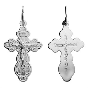 Крест серебряный Ag 925, коллекция Иваново, с молитвой Спаси и сохрани, Платина, 1,73 гр. КРС02242299