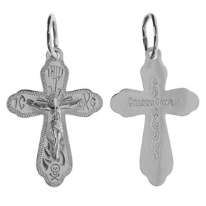 Крест серебряный Ag 925, коллекция Москва златоглавая-2, Платина, 1,38 гр. КРС02242318