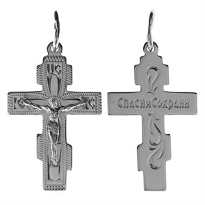 Крест серебряный Ag 925, коллекция Москва златоглавая-2, с молитвой Спаси и сохрани, Платина, 1,78 гр. КРС02242372