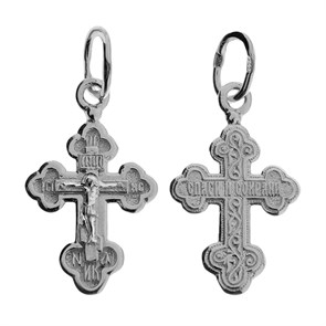 Крест серебряный Ag 925, коллекция Царь Славы, Платина, 1,07 гр. КРС02242378