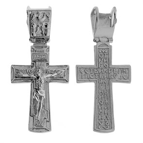 Крест серебряный Ag 925, коллекция Цепи ручной вязки, Платина, 3,62 гр. КРС02242379