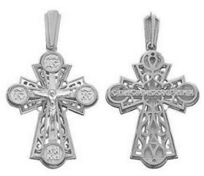 Крест серебряный Ag 925, коллекция Аксиос, с молитвой Спаси и сохрани, 2,31 гр. КРС02242395