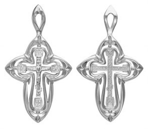 Крест серебряный Ag 925, коллекция Аксиос, с молитвой Спаси и сохрани, 7,54 гр. КРС02242398