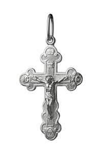 Крест серебряный Ag 925, коллекция Иваново, с молитвой Спаси и сохрани, Родий, 2,15 гр. КРС02242417