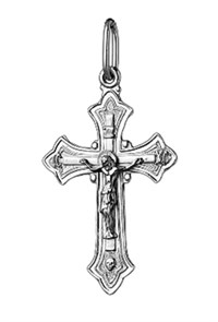 Крест серебряный Ag 925, коллекция Иваново, с молитвой Спаси и сохрани, Родий, 1,33 гр. КРС02242441