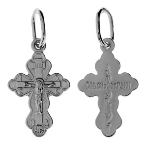 Крест серебряный Ag 925, коллекция Иваново, Родий, 0,82 гр. КРС02242443