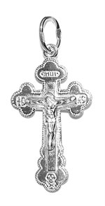 Крест серебряный Ag 925, коллекция Иваново, с молитвой Спаси и сохрани, Родий, 1,26 гр. КРС02242447