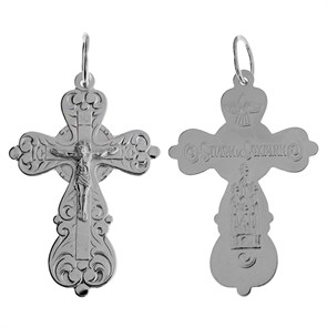 Крест серебряный Ag 925, коллекция Иваново, Родий, 3,73 гр. КРС02242450