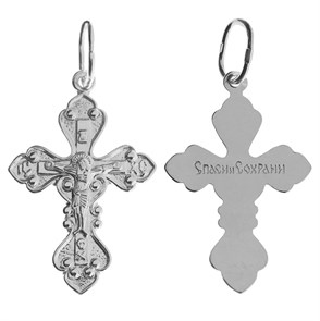 Крест серебряный Ag 925, Родий, 1,1 гр. КРС02242456