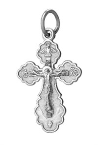 Крест серебряный Ag 925, коллекция Иваново, с молитвой Спаси и сохрани, Родий, 1,13 гр. КРС02242494