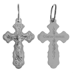 Крест серебряный Ag 925, коллекция Москва златоглавая-2, Родий, 1,34 гр. КРС02242501