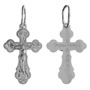 Крест серебряный Ag 925, коллекция Москва златоглавая-2, Родий, 1,1 гр. КРС02242503