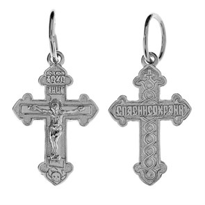 Крест серебряный Ag 925, коллекция Иваново, Родий, 0,88 гр. КРС02242565