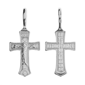 Крест серебряный Ag 925, коллекция Иваново, Родий, 0,68 гр. КРС02242602