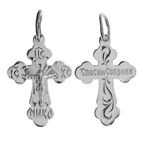 Крест серебряный Ag 925, коллекция Москва златоглавая-2, Родий, 1,55 гр. КРС02242647