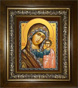 Казанская икона Божией Матери 14х18 в киоте 20х24 km_25_240