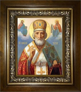 Николай чудотворец, архиепископ Мир Ликийских, святитель 14х18 в киоте 20х24 km_25_361