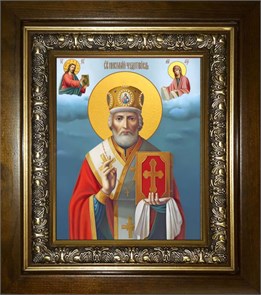 Николай чудотворец, архиепископ Мир Ликийских, святитель 14х18 в киоте 20х24 km_25_362