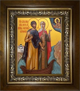 Петр и Феврония святые благоверные князья 14х18 в киоте 20х24 km_25_512