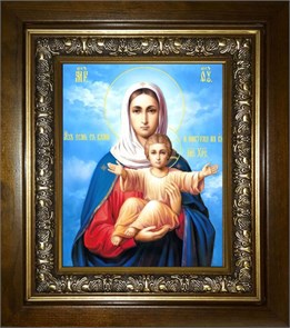 Аз есмь с вами, и никтоже на вы икона Божией Матери 14х18 в киоте 20х24 km_25_553