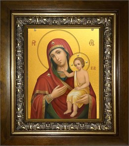 Воспитание, икона Божией Матери 14х18 в киоте 20х24 km_25_586