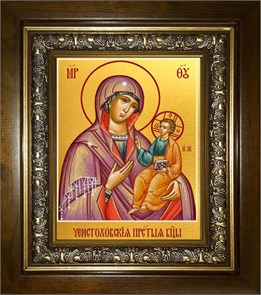 Ченстоховская икона Божией Матери 14х18 в киоте 20х24 km_25_616